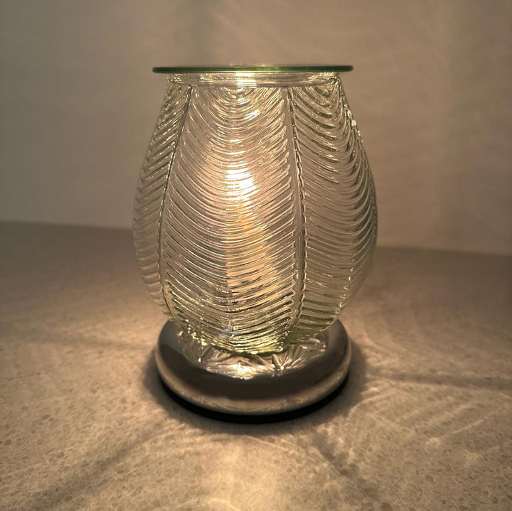 Ribbed Glass Aroma Lamp With Free Wax Melt | Wax Melt Warmer