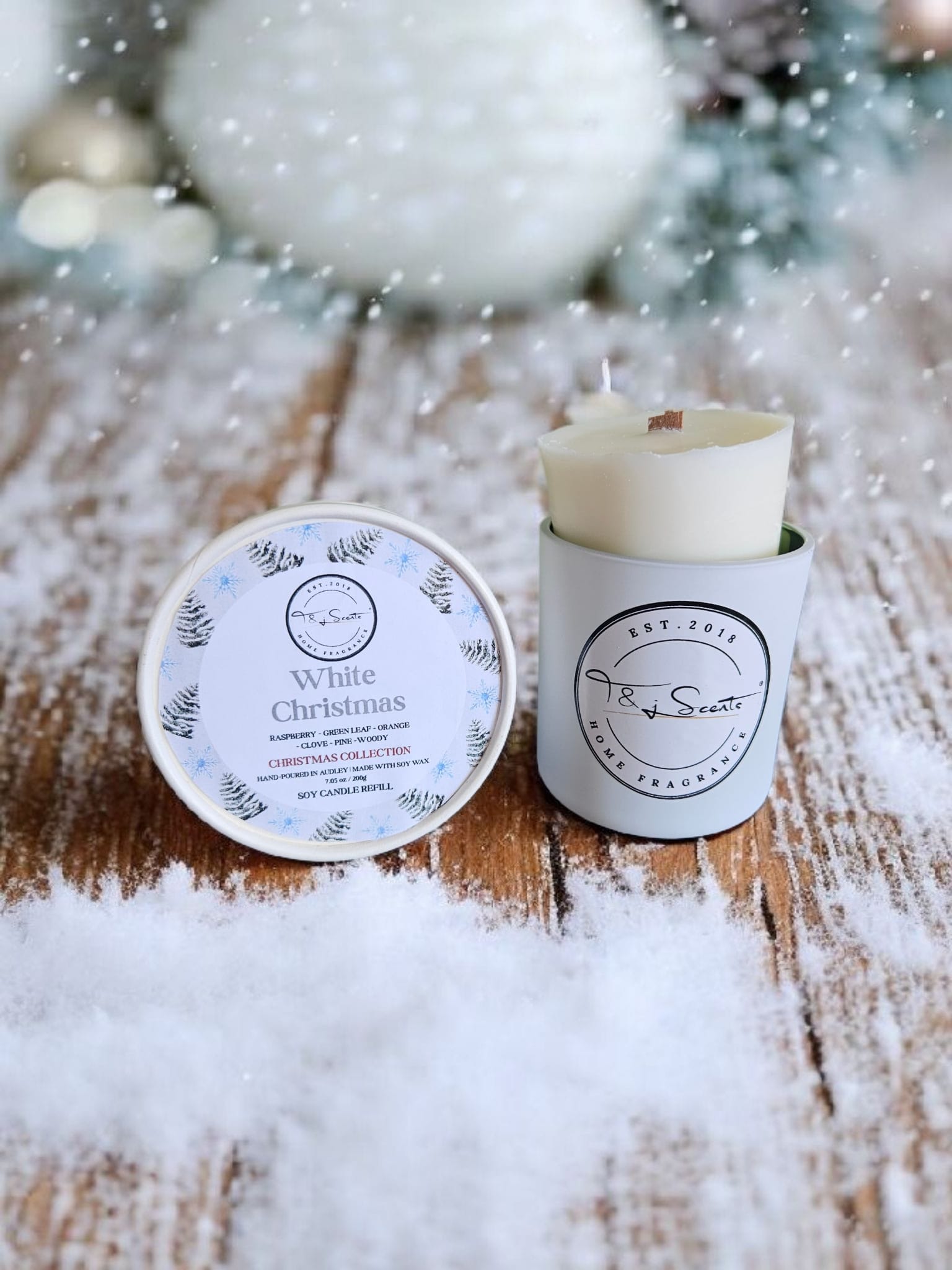 White Christmas Candle