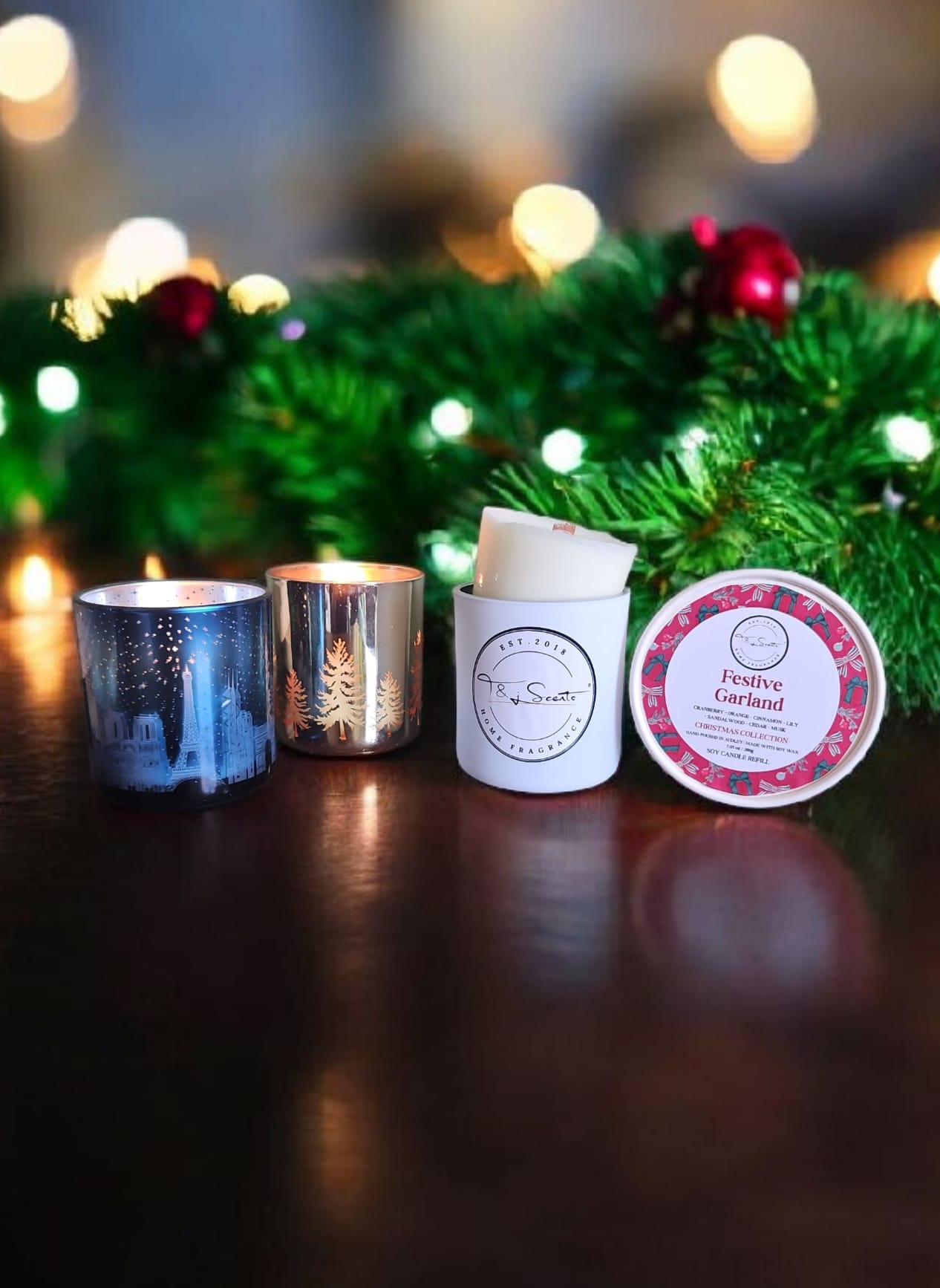 Festive Garland Candle