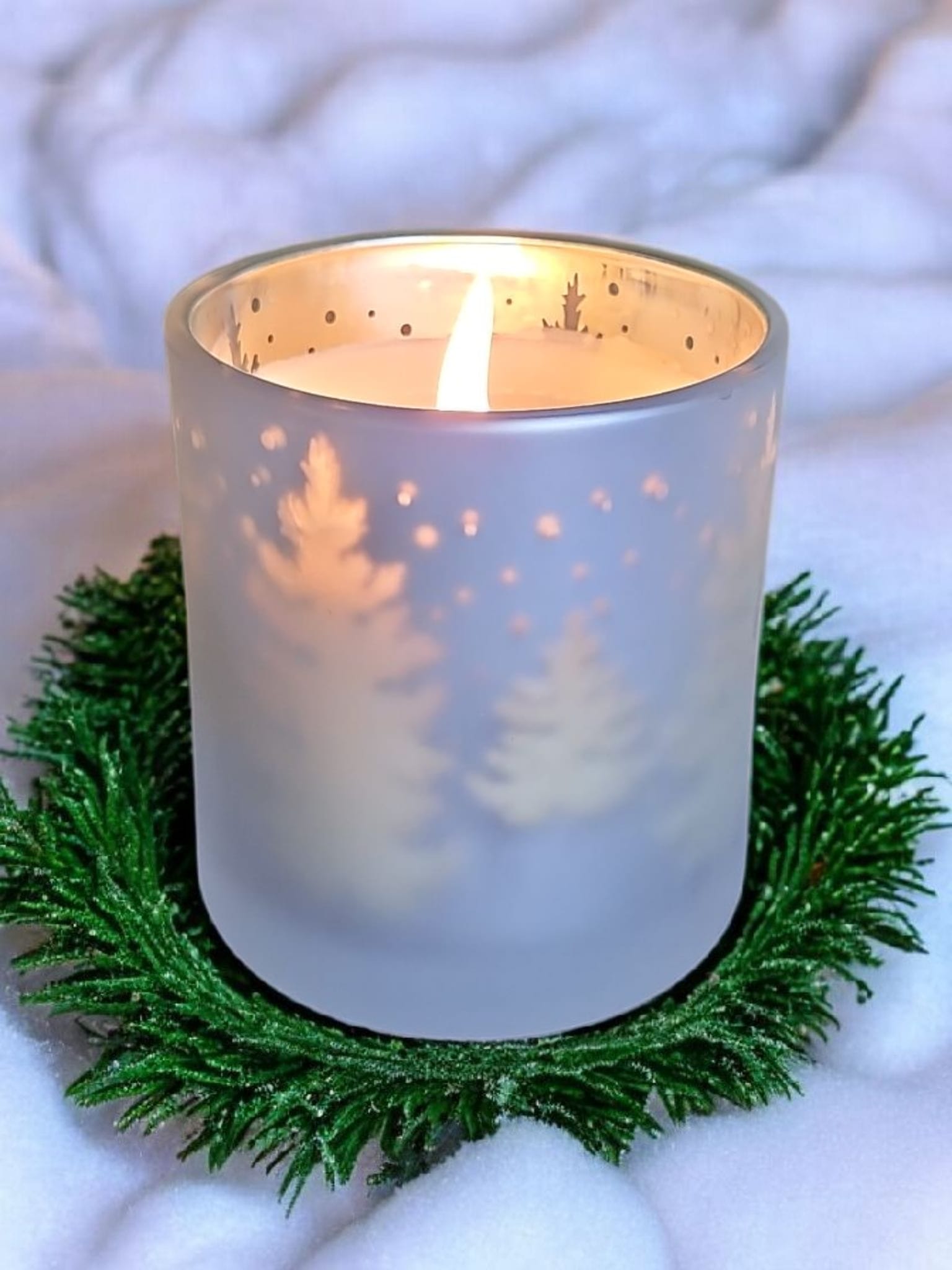 White Christmas Tree Glass