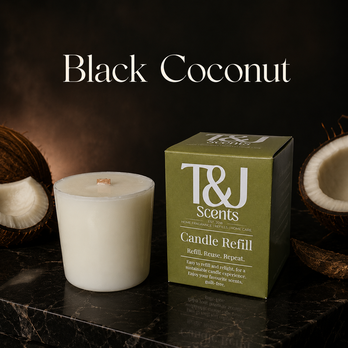 Black Coconut | Refillable Candle (NEW)
