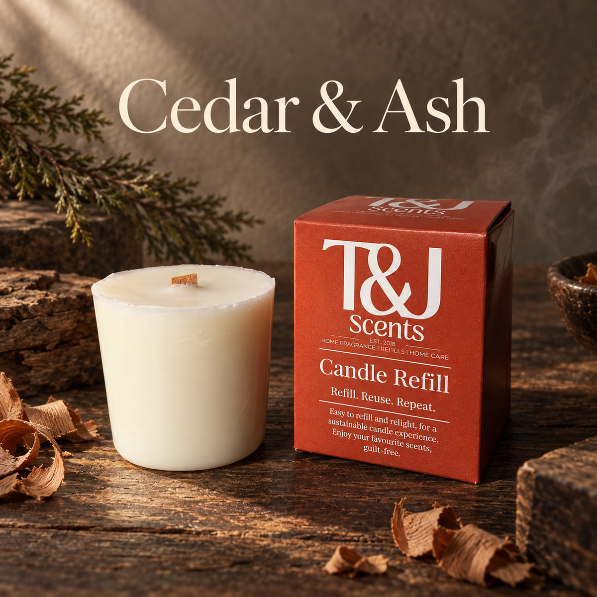 Cedar & Ash | Refillable Candle