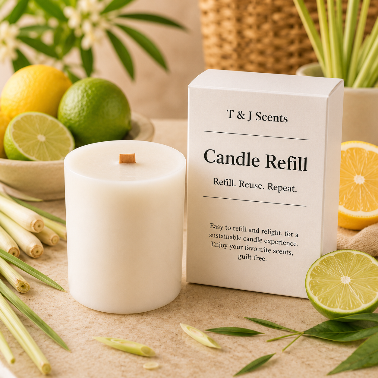 Indian Lemongrass & Lime Peel | Refillable Candle - Best Selling