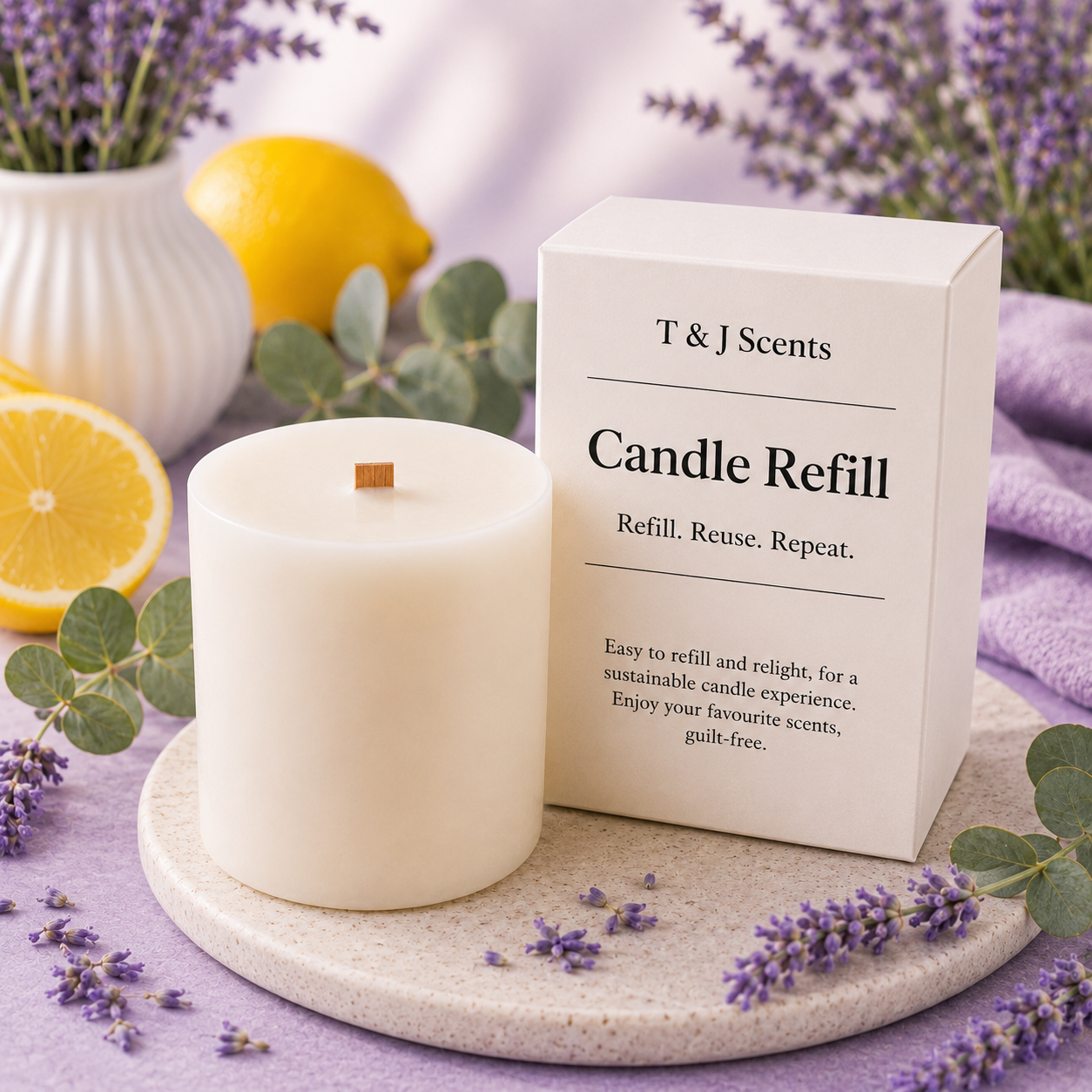 Lemon & Lavender | Refillable Candle - Best Selling