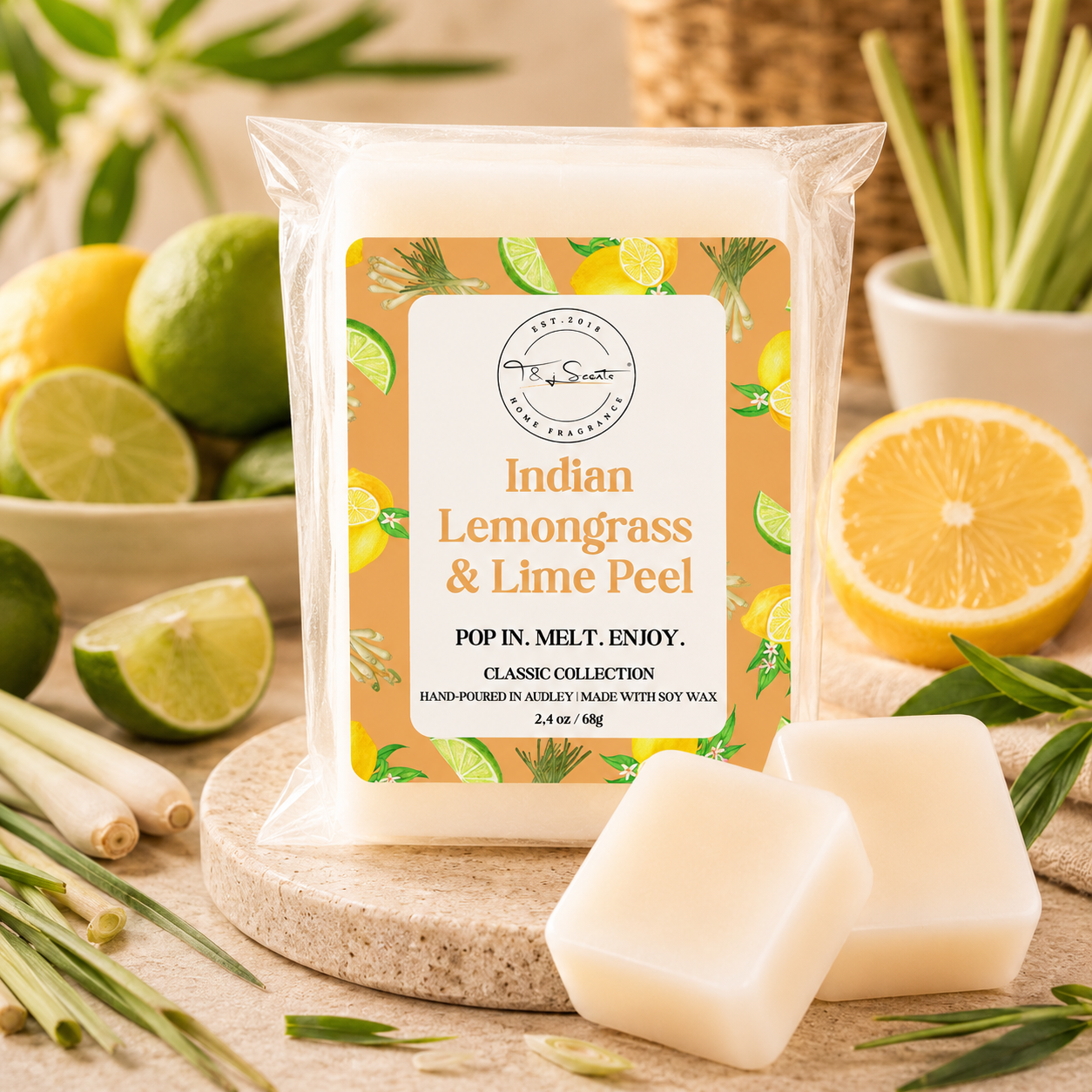 Indian Lemongrass & Lime Peel | Wax Melts