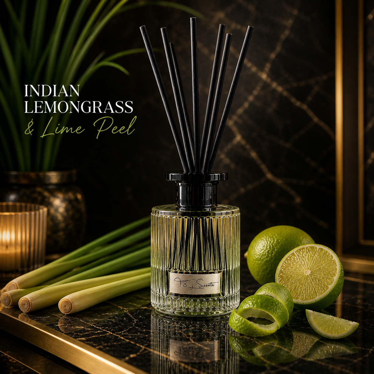 Indian Lemongrass & Lime Peel | Reed Diffuser