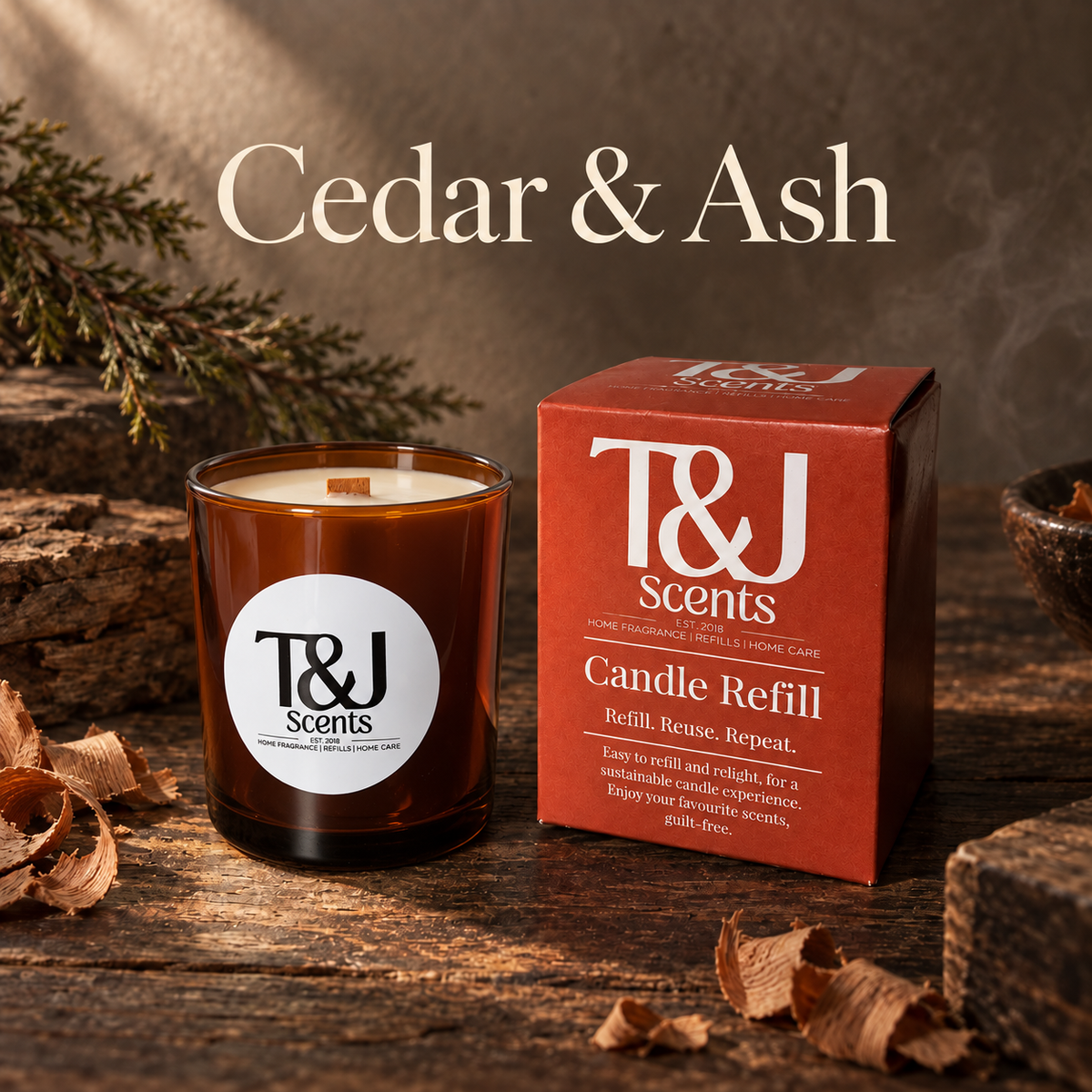 Cedar & Ash | Refillable Candle