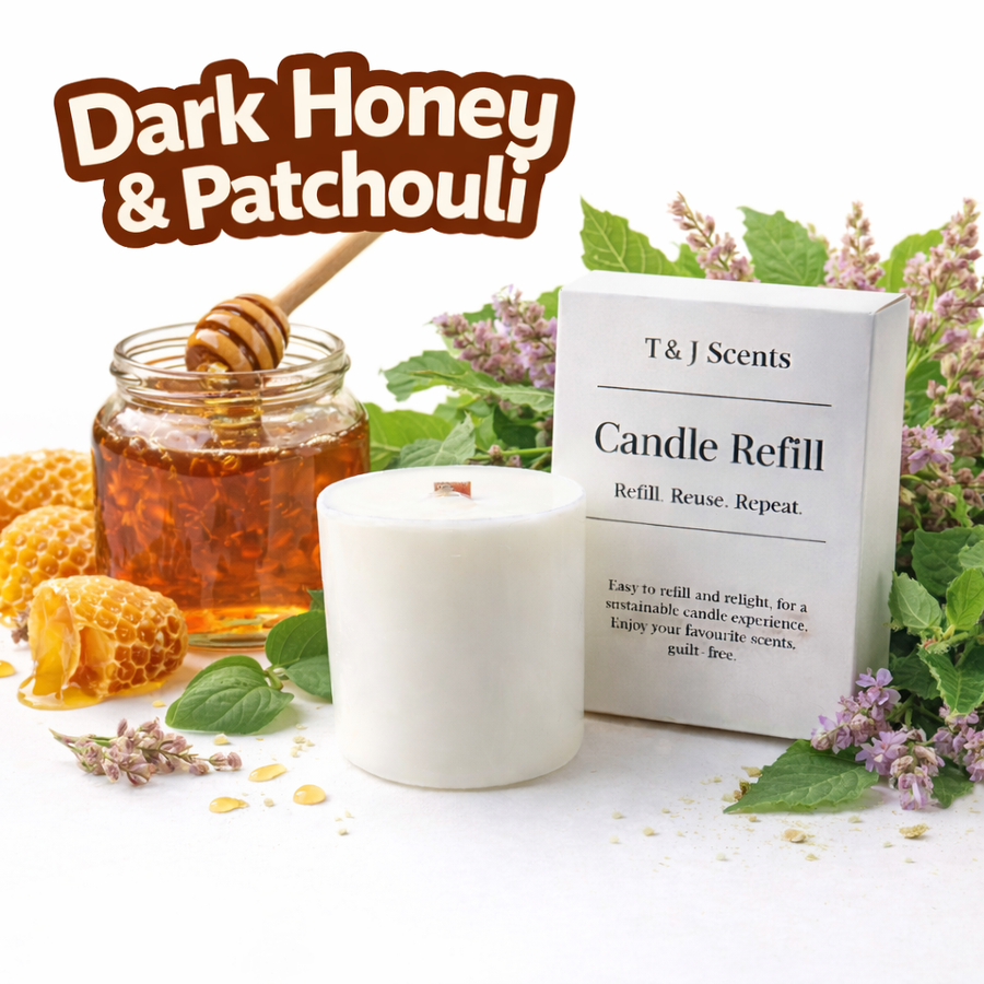Dark Honey & Patchouli | Refillable Candle