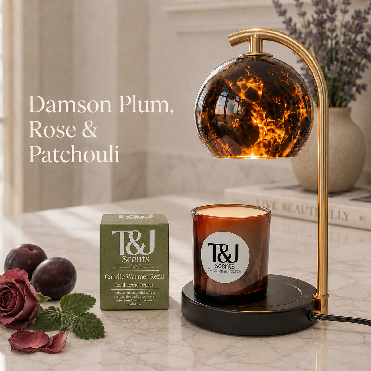 Damson Plum, Rose & Patchouli - Candle Warmer Refill