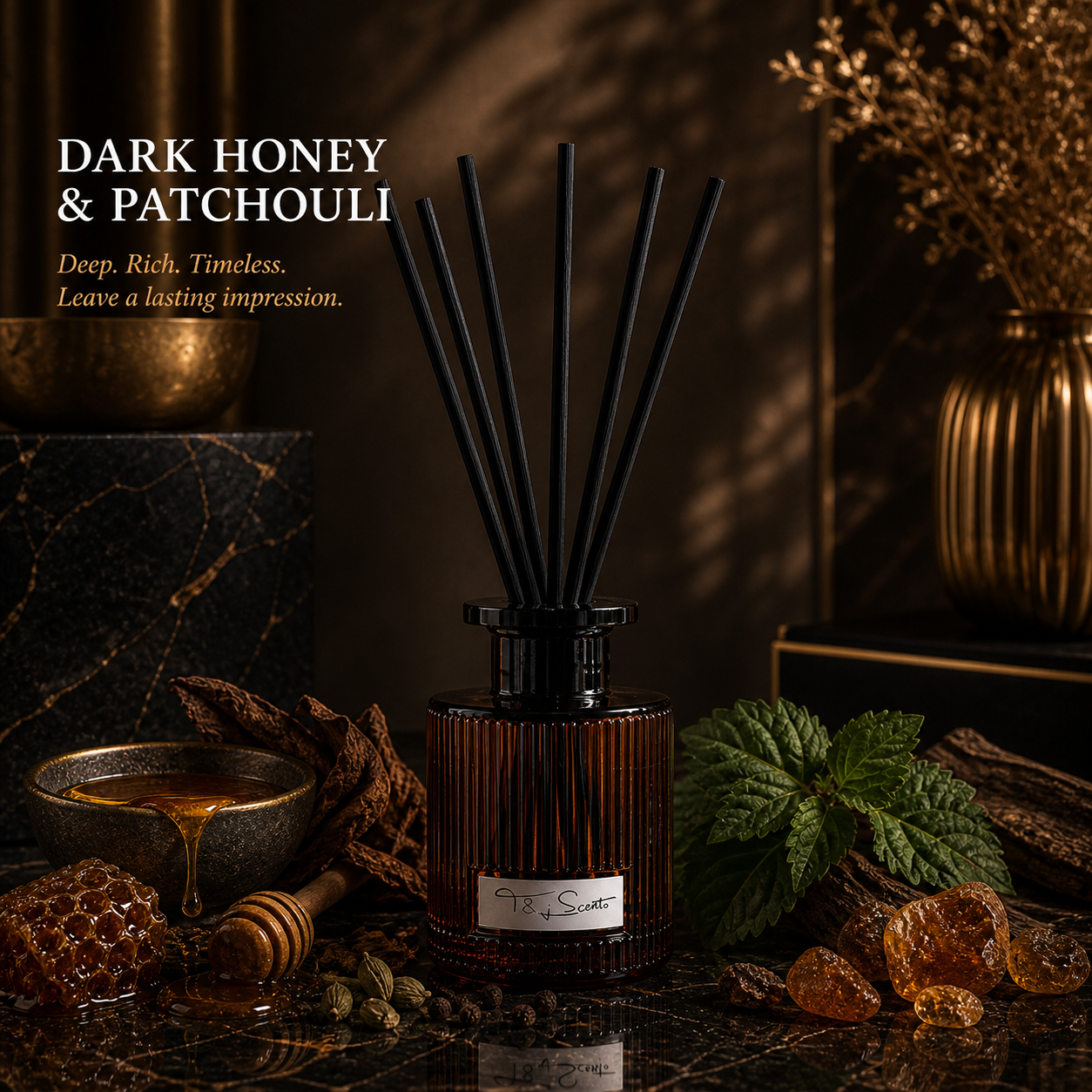 Dark Honey & Patchouli | Reed Diffuser