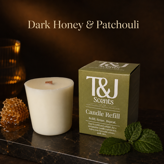 Dark Honey & Patchouli | Refillable Candle