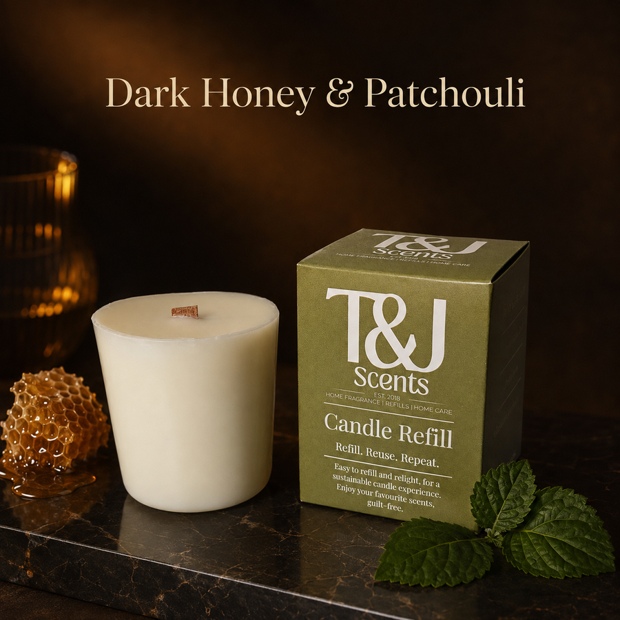 Dark Honey & Patchouli | Refillable Candle