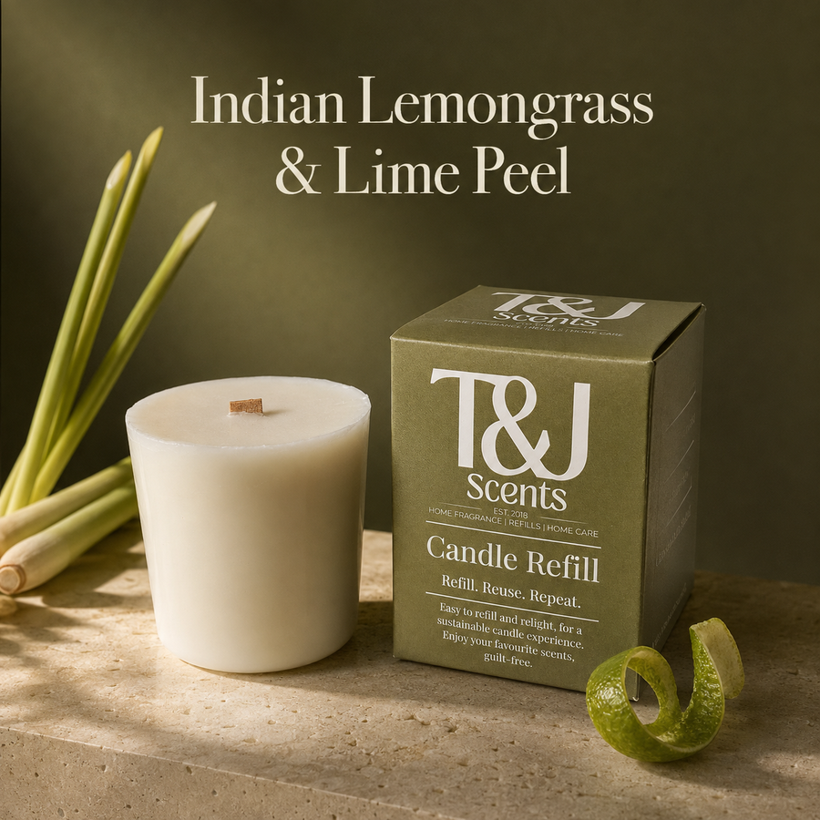 Indian Lemongrass & Lime Peel | Refillable Candle - Best Selling