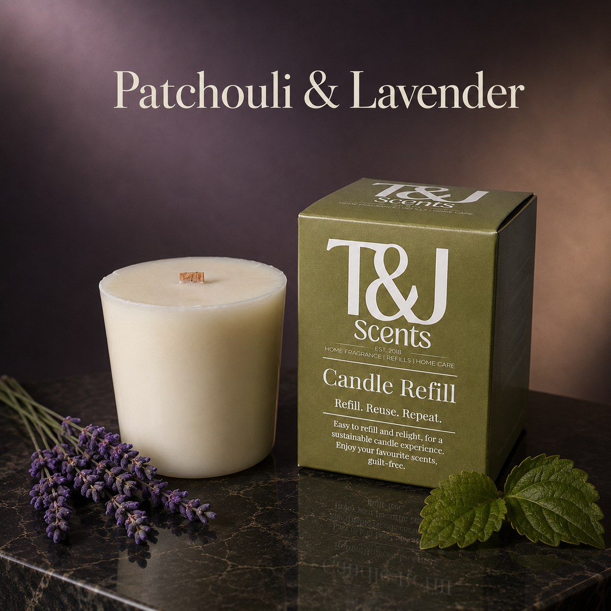 Patchouli & Lavender | Refillable Candle