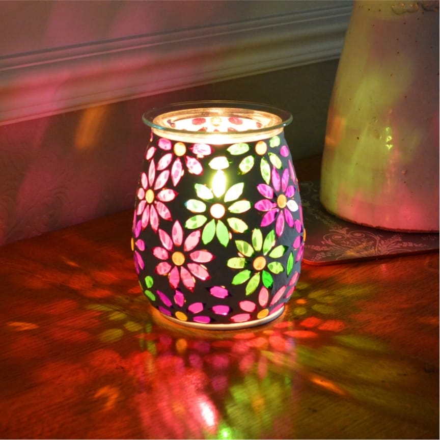 Flower Crackled Glass | Wax Melt Warmer