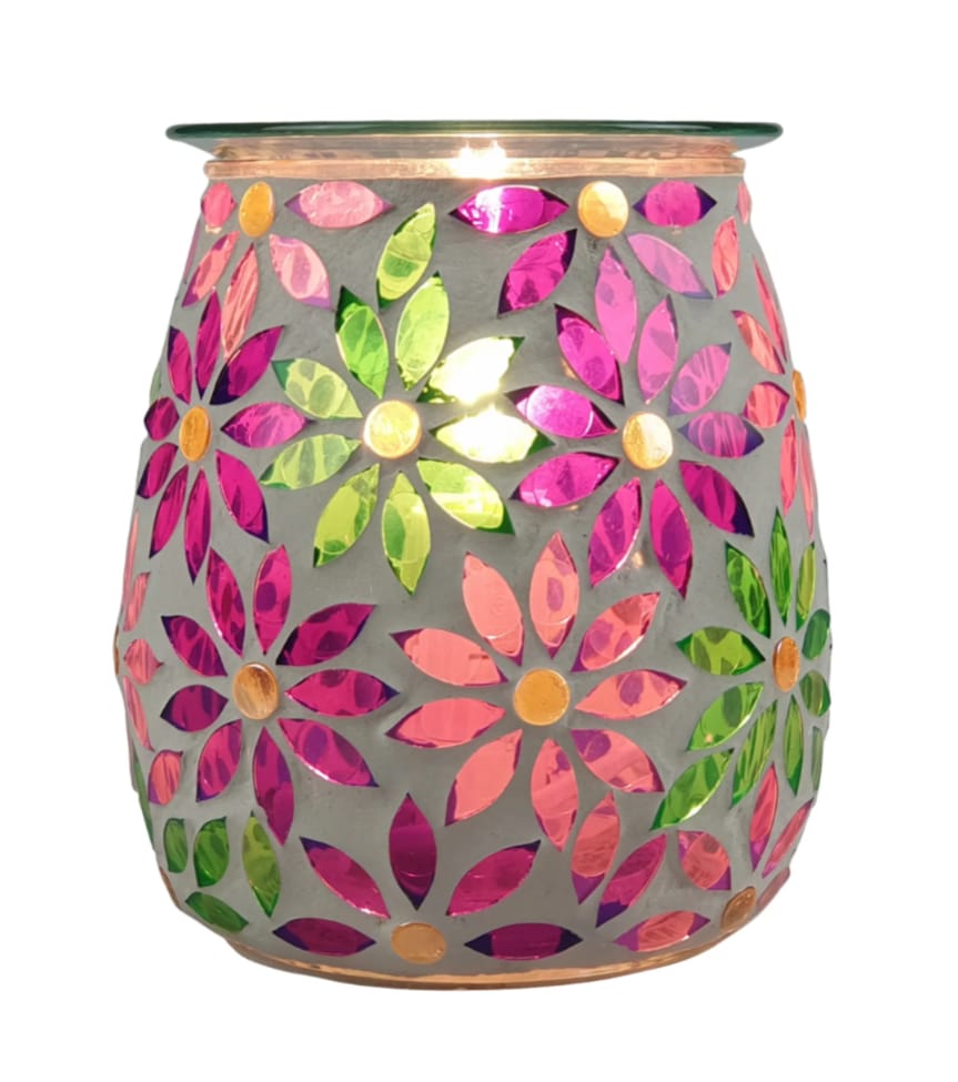 Flower Crackled Glass | Wax Melt Warmer