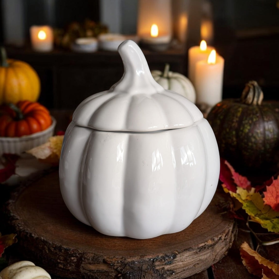 Woodland Pumpkin White Pumpkin Candle | Wooden Wick Candle | AUTUMN COLLECTION 🍂