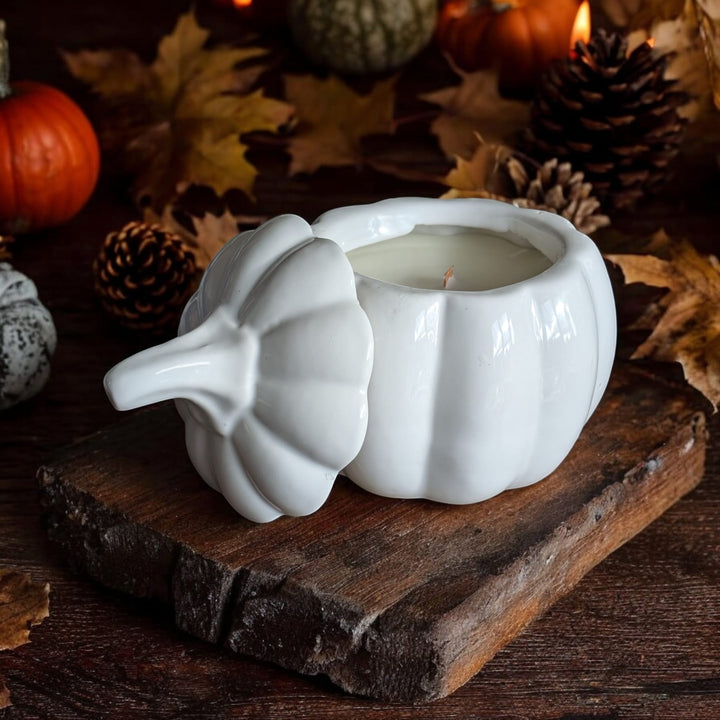 Woodland Pumpkin White Pumpkin Candle | Wooden Wick Candle | AUTUMN COLLECTION 🍂