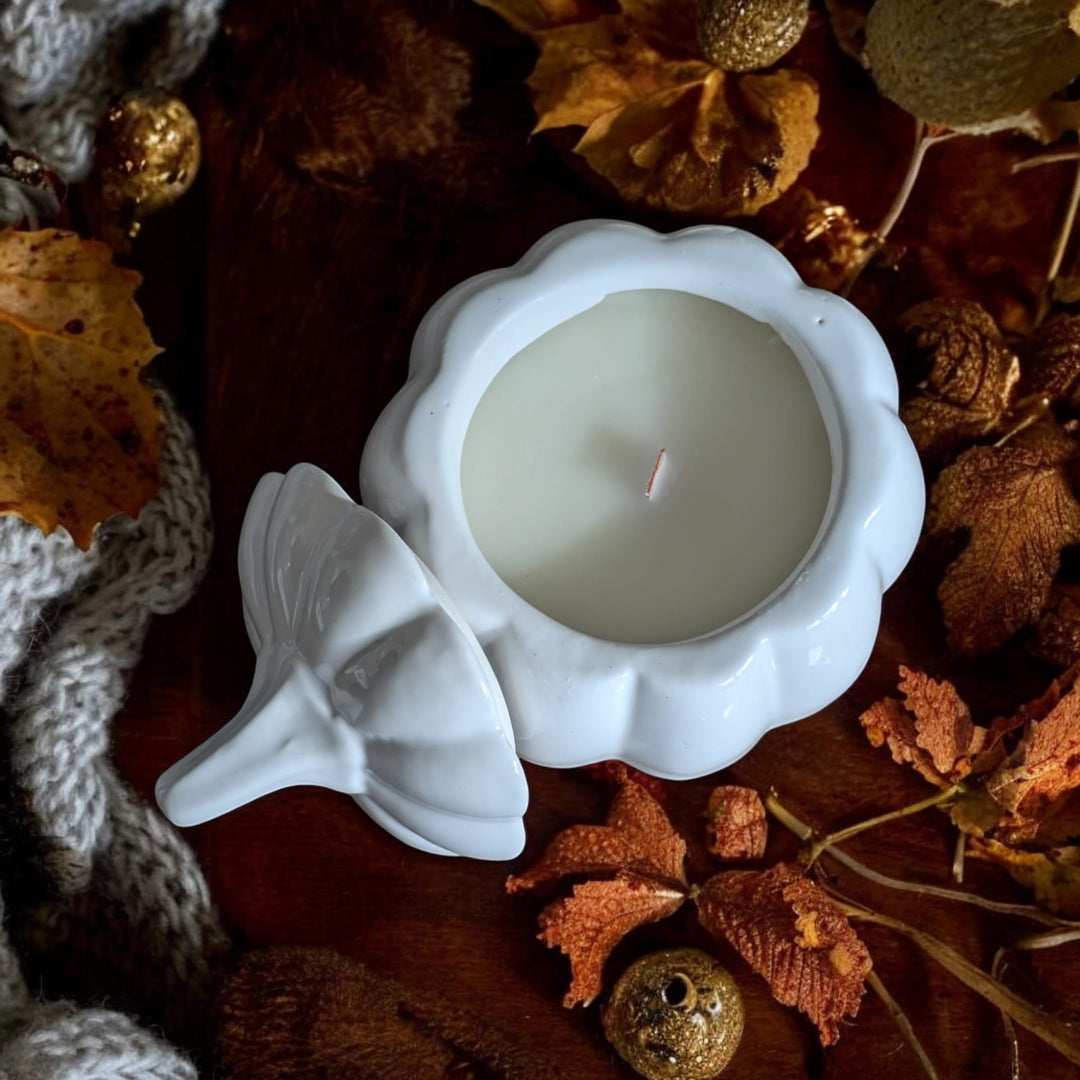 Woodland Pumpkin White Pumpkin Candle | Wooden Wick Candle | AUTUMN COLLECTION 🍂