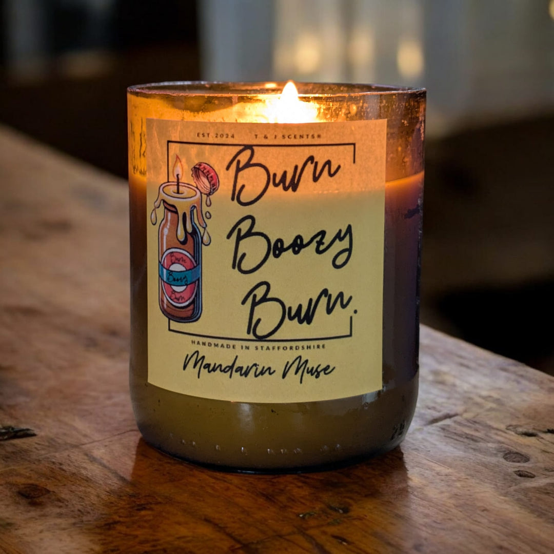 Mandarin Muse | Beer Bottle Wooden Wick Candle