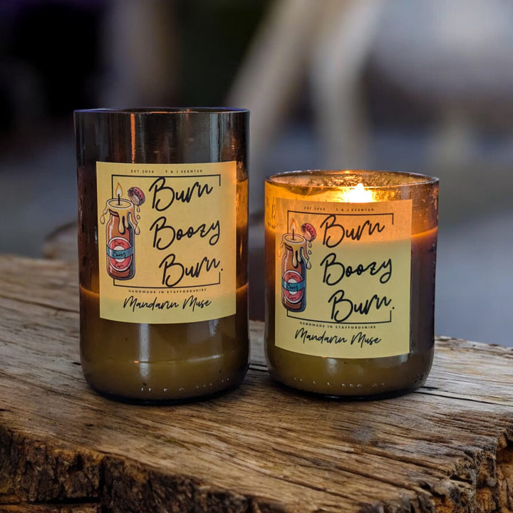 Mandarin Muse | Beer Bottle Wooden Wick Candle