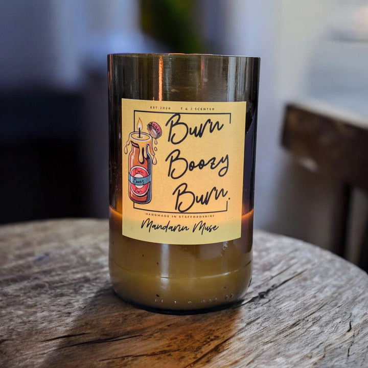 Mandarin Muse | Beer Bottle Wooden Wick Candle