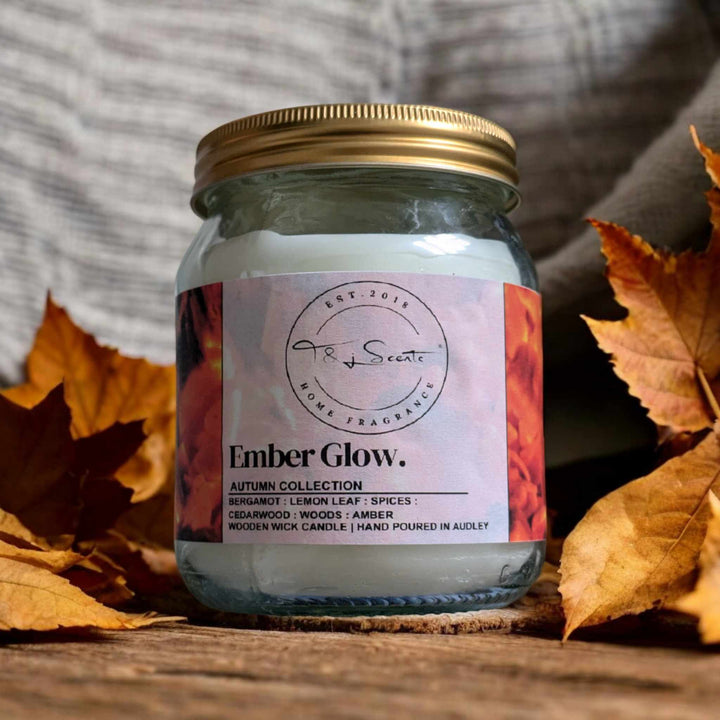 Ember Glow | Wooden Wick Candle | AUTUMN COLLECTION 🍂