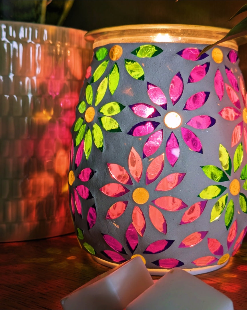 Flower Colourful - Pretty Petals Burner with a free wax melt | Wax Melt Warmer